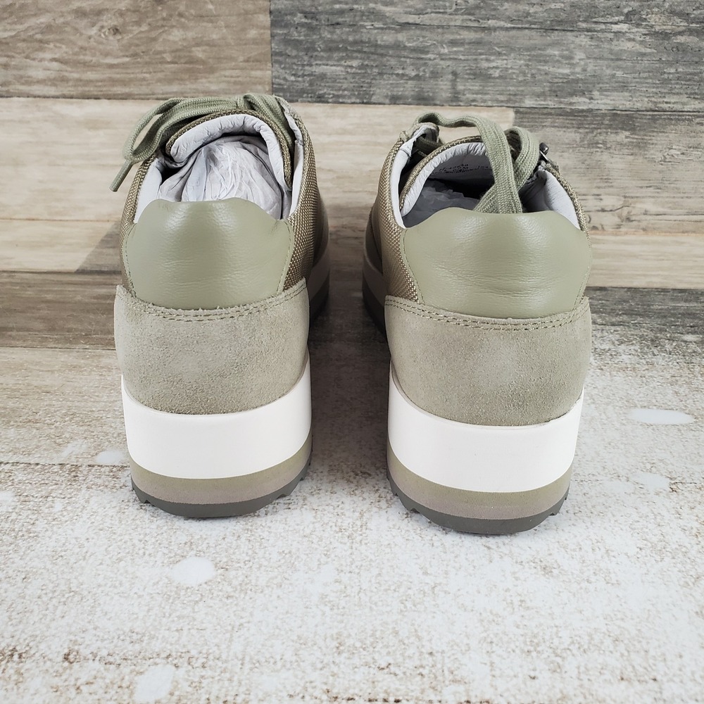 Johnston & Murphy Gracie Womens Shoes Sz 6.5 M Sage Suede Side Zip Sneakers - Picture 3 of 10